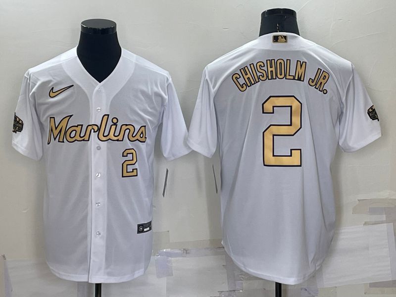 Men Miami Marlins #2 Chisholm jr White 2022 All Star Game Nike MLB Jersey->miami marlins->MLB Jersey